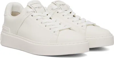 Balmain Court Sneaker Low Top Round Toe Rubber In Animal Print