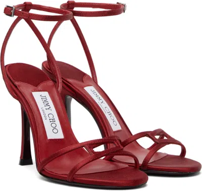 Jimmy Choo Red 1998 Leo 100 Heeled Sandals In Red