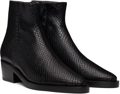 Fear Of God Black Snakeskin-embossed Santa Fe Boot In Black