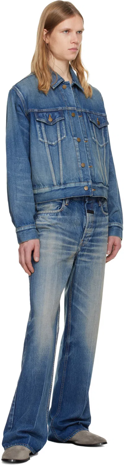 Fear Of God Blue Straight 5 Pocket Jeans In Blue