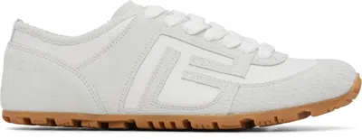 Balmain Racer 45 Sneakers In Lambskin And Suede In Gray