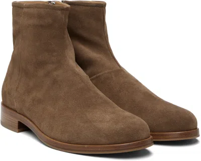 Common Projects Zipper Boot In Waxed Suede