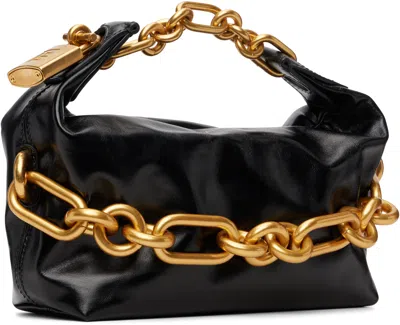 Balmain Sync Mini Chain-embellished Leather Tote In Black