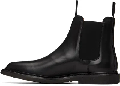 Common Projects Black Leather Chelsea Boots In Black
