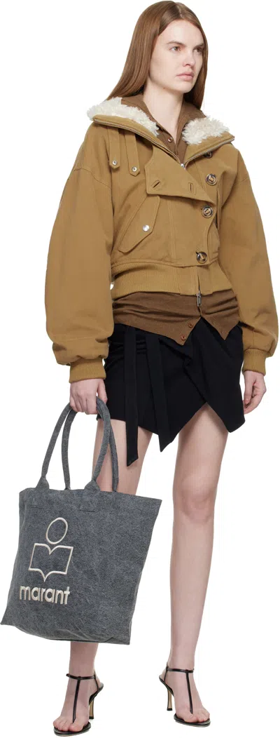 Isabel Marant Black Small Yenky Tote In Gray