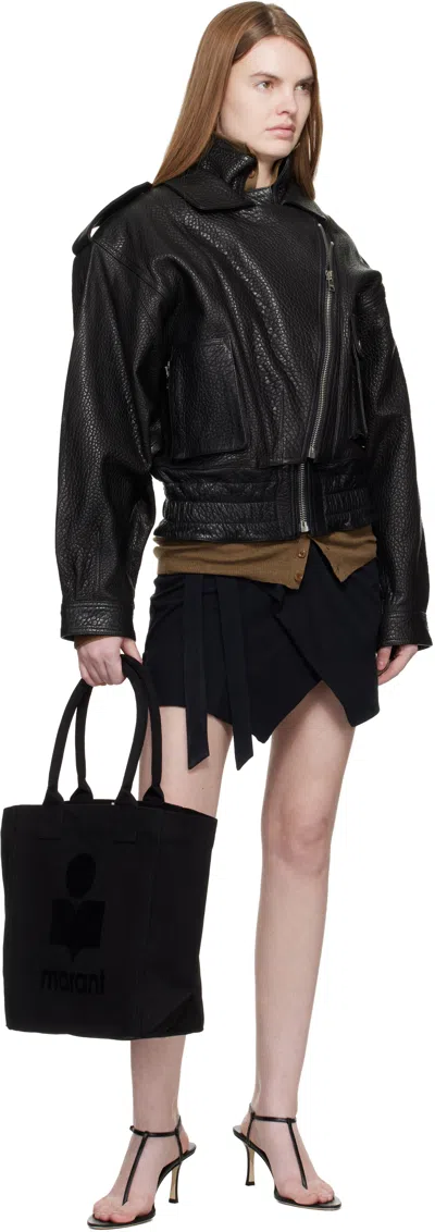 Isabel Marant Black Small Yenky Tote In Blue