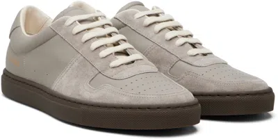Common Projects Gray Bball Slim Gum Brown Sole Sneakers In Gray