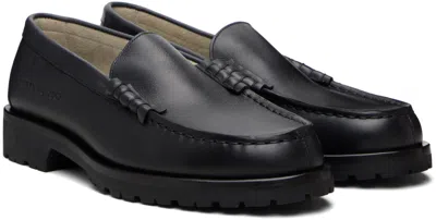 Common Projects Black Leather Chunky Loafers In Black
