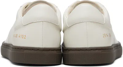 Common Projects Off-white Bball Slim Gum Brown Sole Sneakers In White