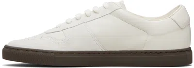 Common Projects Off-white Bball Slim Gum Brown Sole Sneakers In White