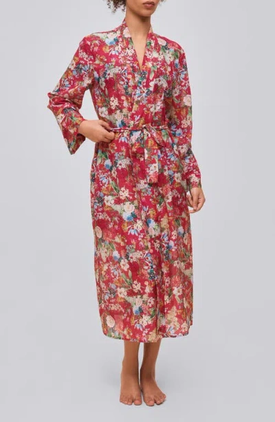 Papinelle Holly Floral Cotton Voile Maxi Robe In Multi