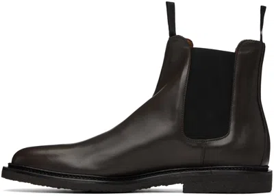 Common Projects Brown Leather Chelsea Boots In Brown