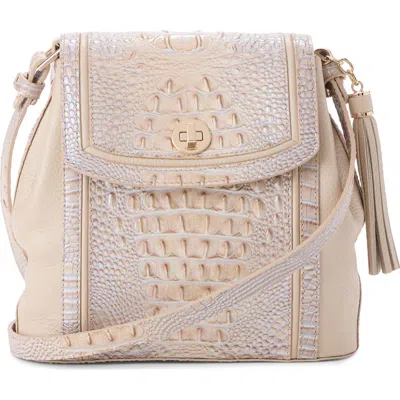 Brahmin Margo Croc Embossed Leather Crossbody Bag In Neutral