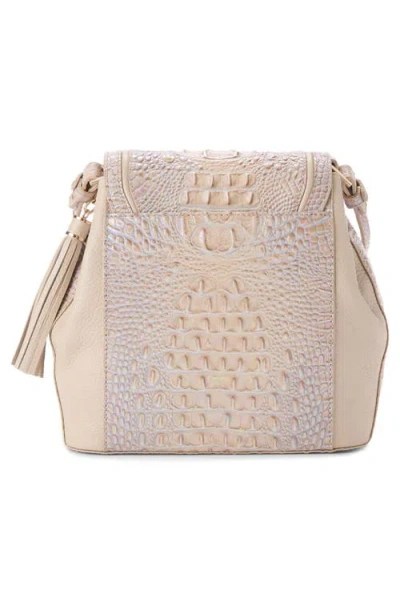 Brahmin Margo Croc Embossed Leather Crossbody Bag In Neutral