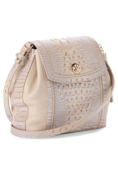 Brahmin Margo Croc Embossed Leather Crossbody Bag In Neutral