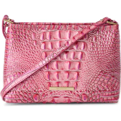 Brahmin Lorelei Croc Embossed Leather Shoulder Bag In Pink