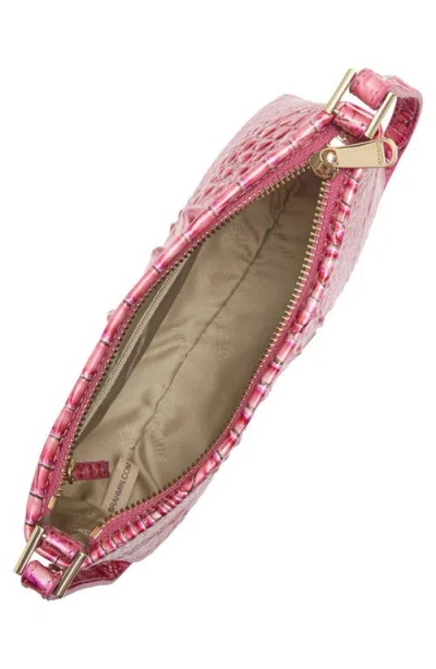 Brahmin Lorelei Croc Embossed Leather Shoulder Bag In Pink