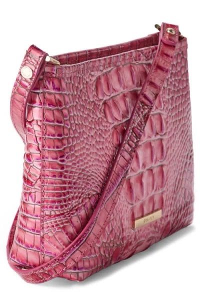 Brahmin Lorelei Croc Embossed Leather Shoulder Bag In Pink