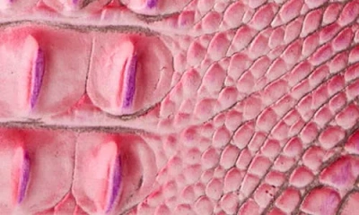 Brahmin Lorelei Croc Embossed Leather Shoulder Bag In Pink