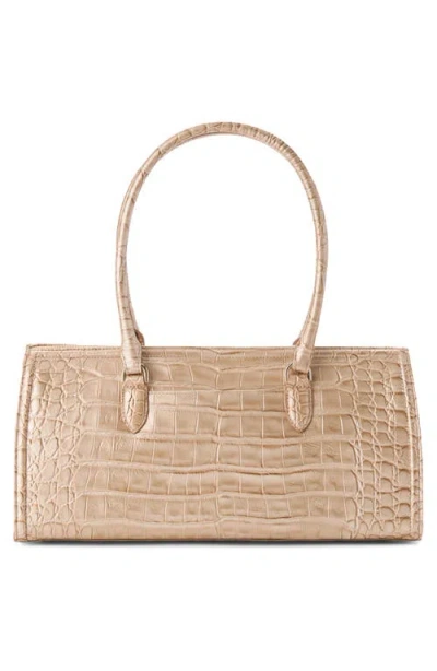 Brahmin Sophia Croc Embossed Leather Satchel In Brown