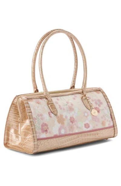 Brahmin Sophia Croc Embossed Leather Satchel In Brown