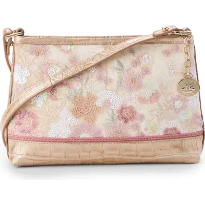 Brahmin Lorelei Croc Embossed Leather Shoulder Bag In Neutral