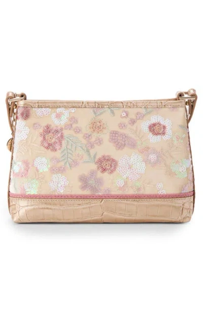 Brahmin Lorelei Croc Embossed Leather Shoulder Bag In Neutral