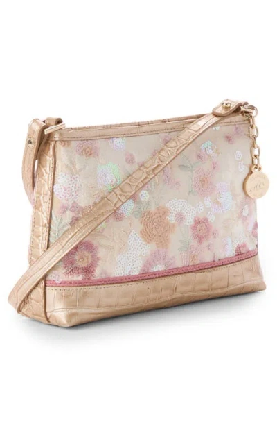 Brahmin Lorelei Croc Embossed Leather Shoulder Bag In Neutral