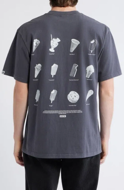 Icecream Options Oversize Cotton Graphic T-shirt In Gray