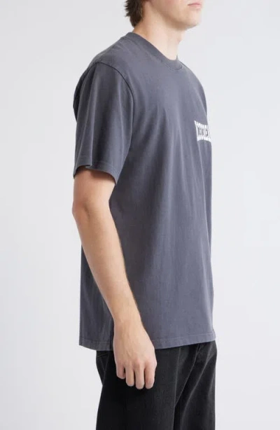 Icecream Options Oversize Cotton Graphic T-shirt In Gray