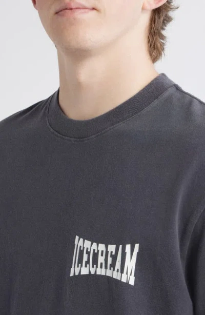 Icecream Options Oversize Cotton Graphic T-shirt In Gray