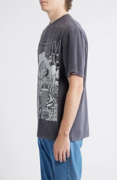 Icecream Invasion Oversize Graphic T-shirt In Gray