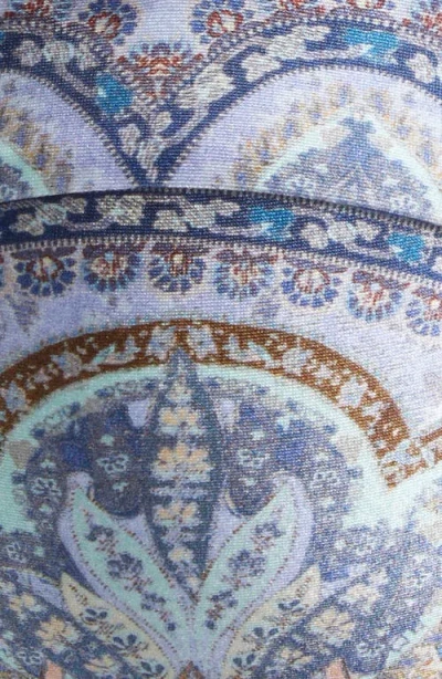 Zimmermann Wanderlust Strapless Embellished Paisley-print Bikini Top In Blue