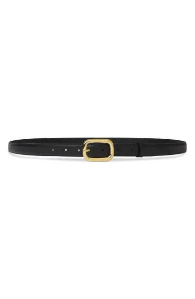 Frame The Rounded Buckle Leather Belt In Black
