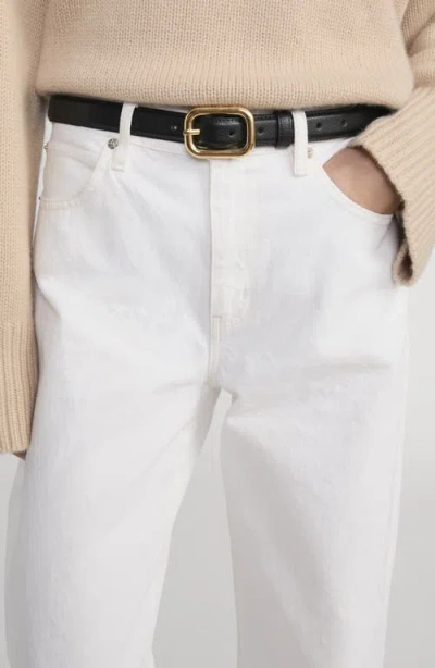 Frame The Rounded Buckle Leather Belt In Black