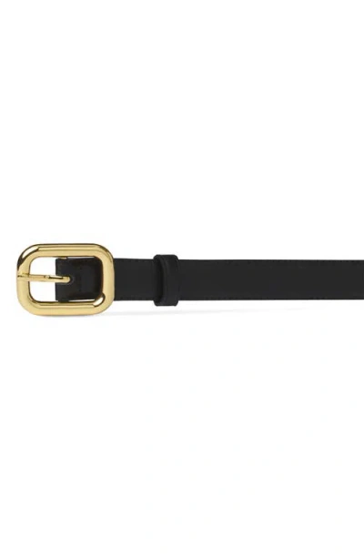 Frame The Rounded Buckle Leather Belt In Black