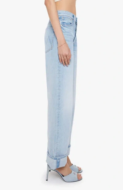 Mother The Dodger Button Hover Cuff Wide Leg Jeans In Animal Print