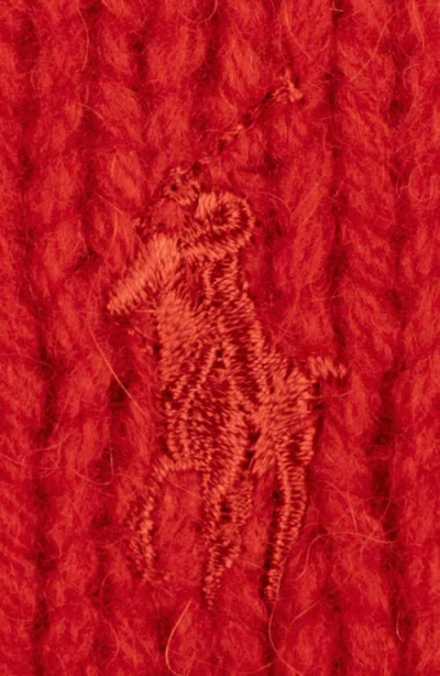 Polo Ralph Lauren Polo Player Merino Wool & Alpaca Beanie In Red