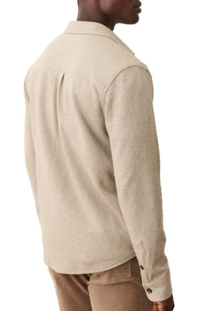 Marine Layer Pacifica Herringbone Stretch Twill Overshirt In Neutral