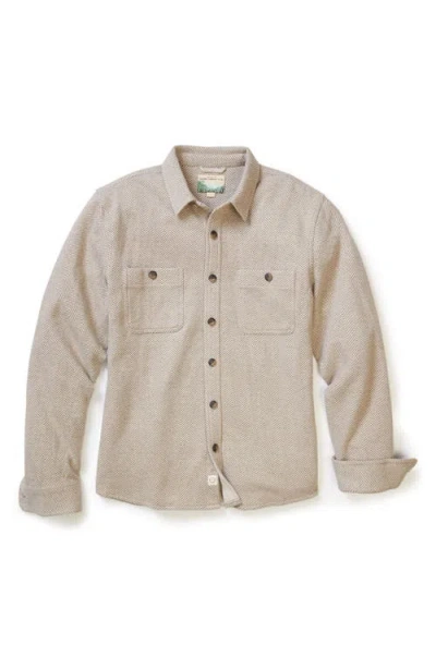 Marine Layer Pacifica Herringbone Stretch Twill Overshirt In Neutral