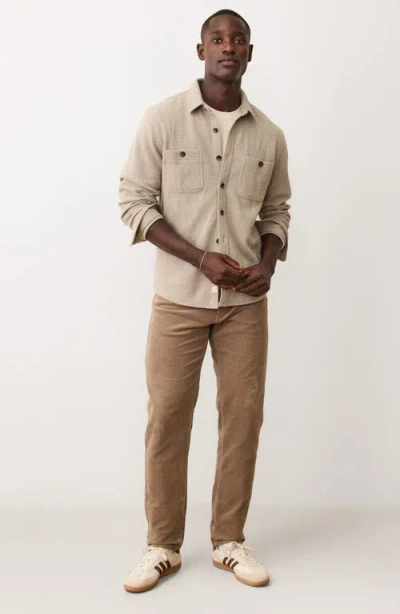 Marine Layer Pacifica Herringbone Stretch Twill Overshirt In Neutral