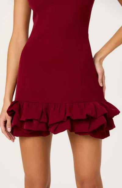Astr The Label Elexis Bubble Hem Minidress In Burgundy