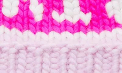 Lele Sadoughi The Ski Bunny Merino Wool Beanie With Yarn Pompom In Pink