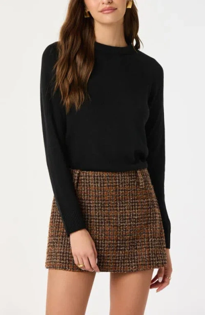 Astr The Label Organza Bow Sweater In Black