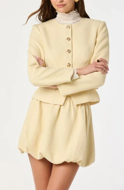 Astr The Label Tweed Bubble Hem Miniskirt In Yellow