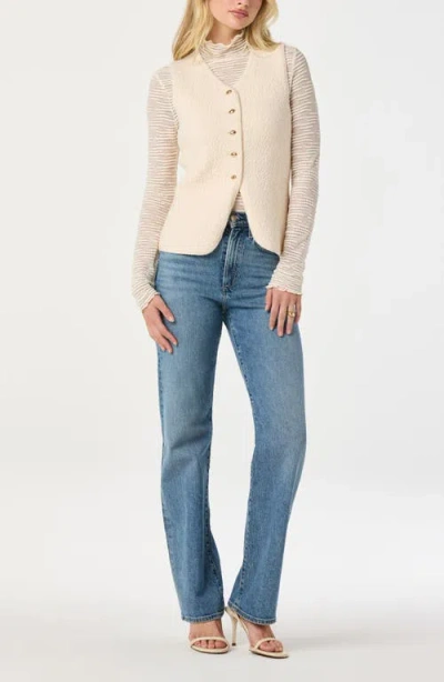 Astr The Label Textured Longline V-neck Vest In White