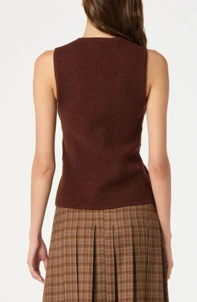 Astr The Label Textured Longline V-neck Vest In Brown