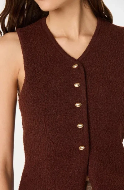 Astr The Label Textured Longline V-neck Vest In Brown