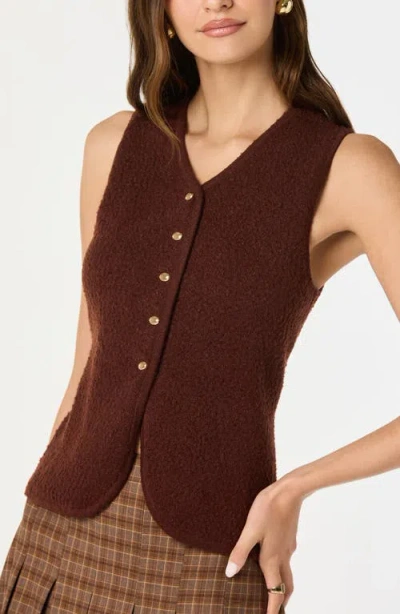 Astr The Label Textured Longline V-neck Vest In Brown