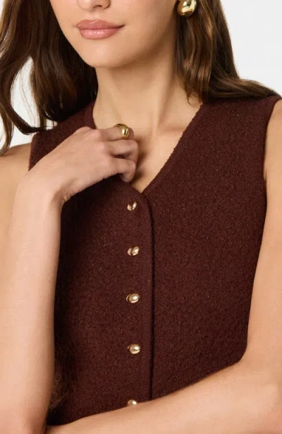 Astr The Label Textured Longline V-neck Vest In Brown